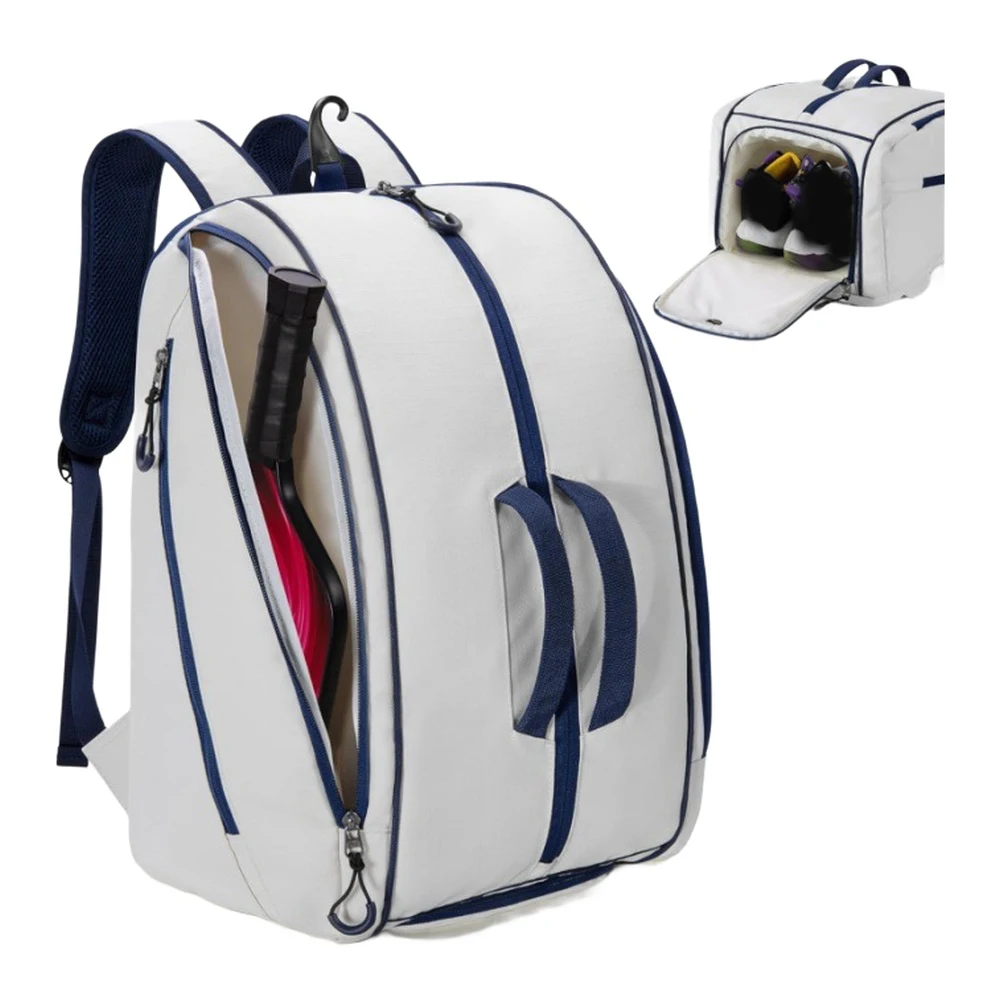 Junior Pickleball Backpack for Sports Enthusiasts with Nylon Breathable Back Support and Organized Compartments