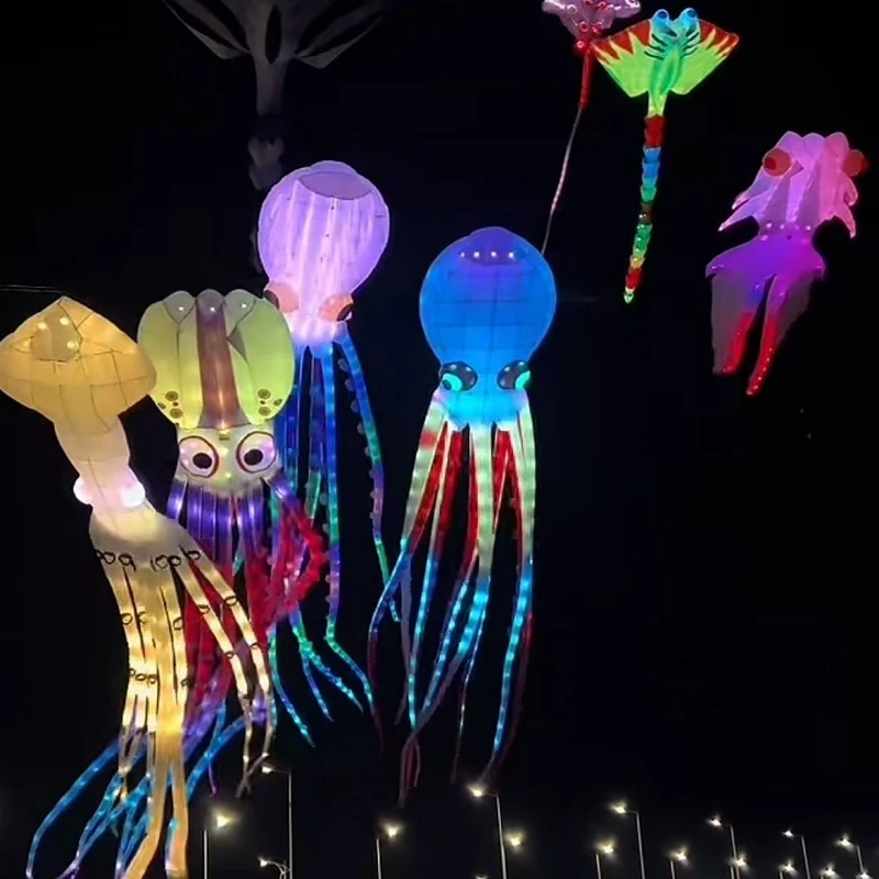 

Led fish kite flying trilobites factory kite for adults kite string line programmable toys large kite dragon kite Air bounce fun