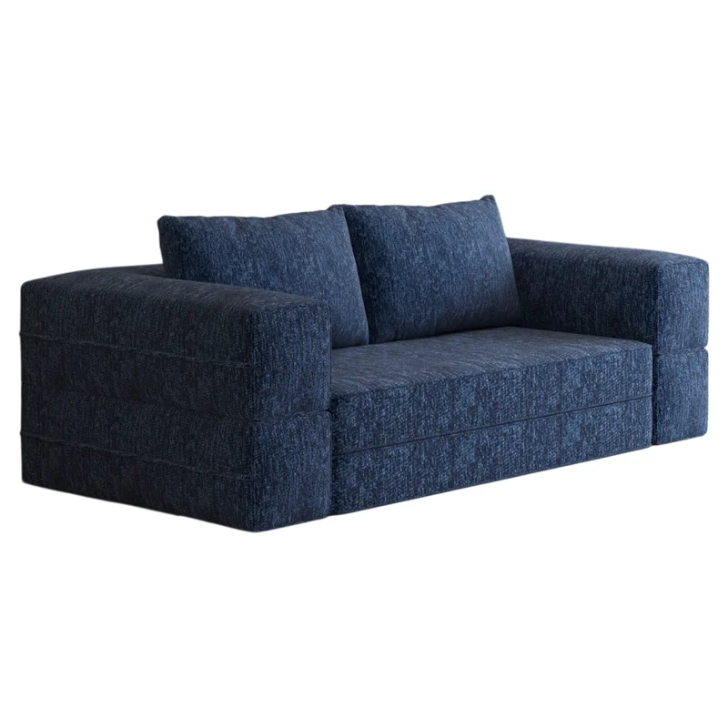 Vacuum compression, retro fabric sofa bed, folding dual-purpose, small apartment living room, lazy leisure