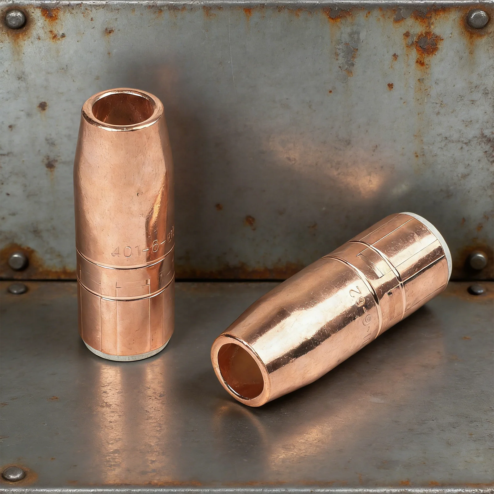 2 Piece Gas Nozzle 401-6-62 for Tregaskiss for mig Tools Compatible with TOUGH LOCK Series 5/8 Inch Bore Copper