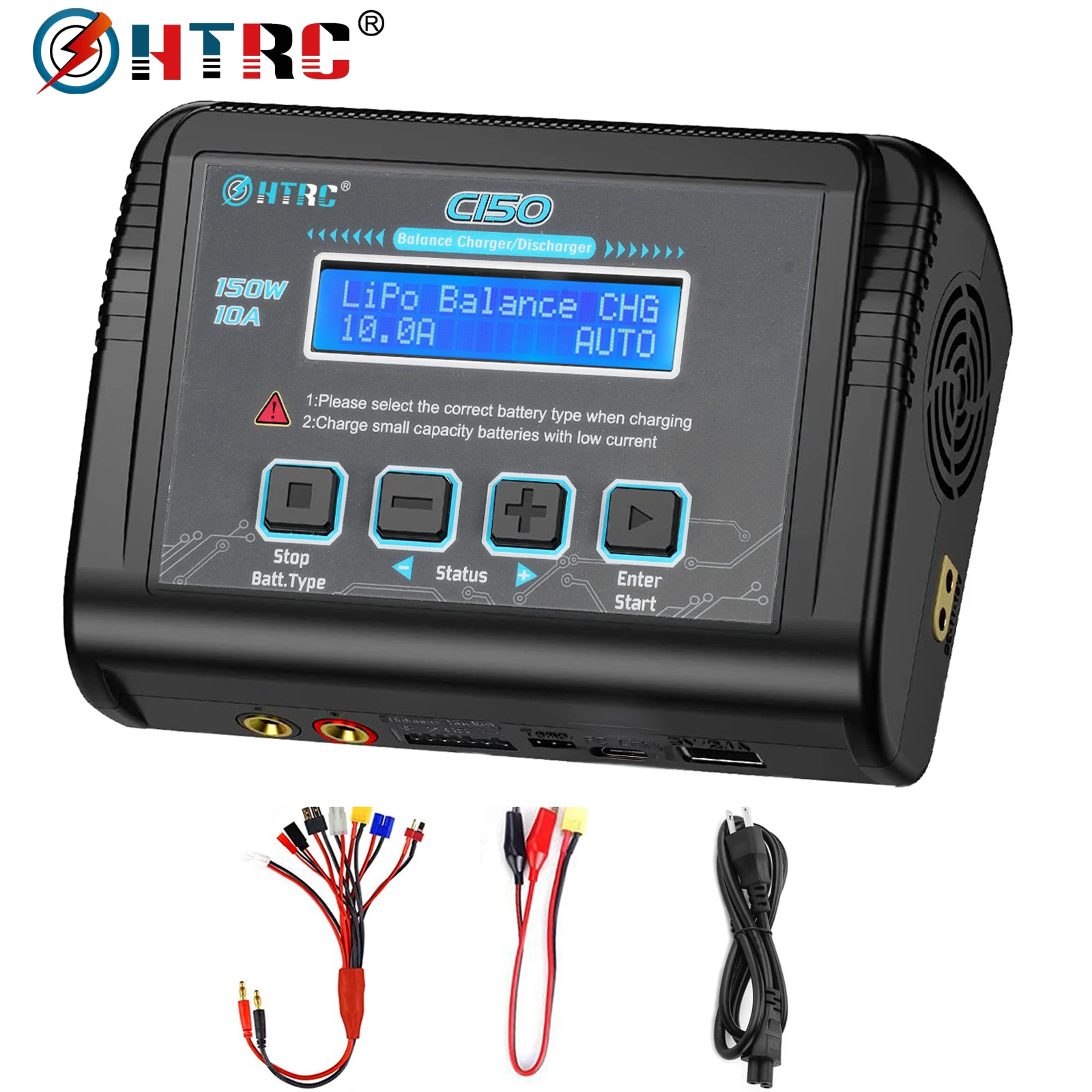HTRC C150 التوازن يبو شاحن مفرغ شاشة الكريستال السائل التيار المتناوب/تيار مستمر 150 واط 10A شاحن ل يبو LiHV الحياة ليلون NiCd NiMh Pb البطارية
