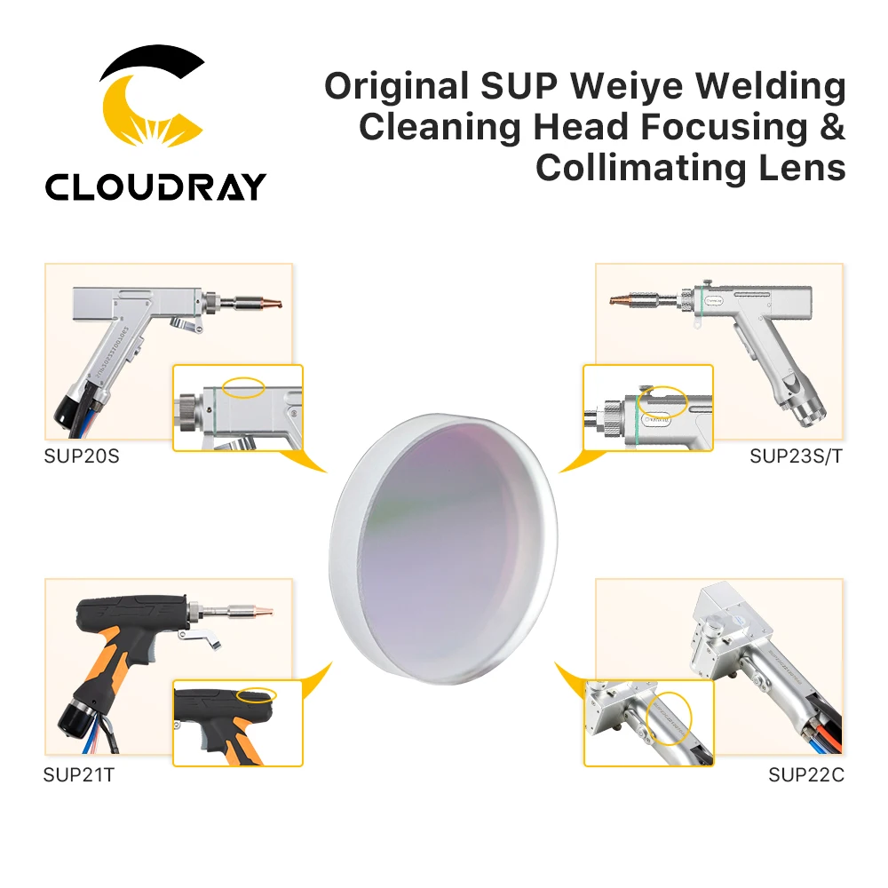 Cloudray Original Welding Head Focusing & Collimating Lens for Weiye SUP Fiber Laser Welding Head 1064nm