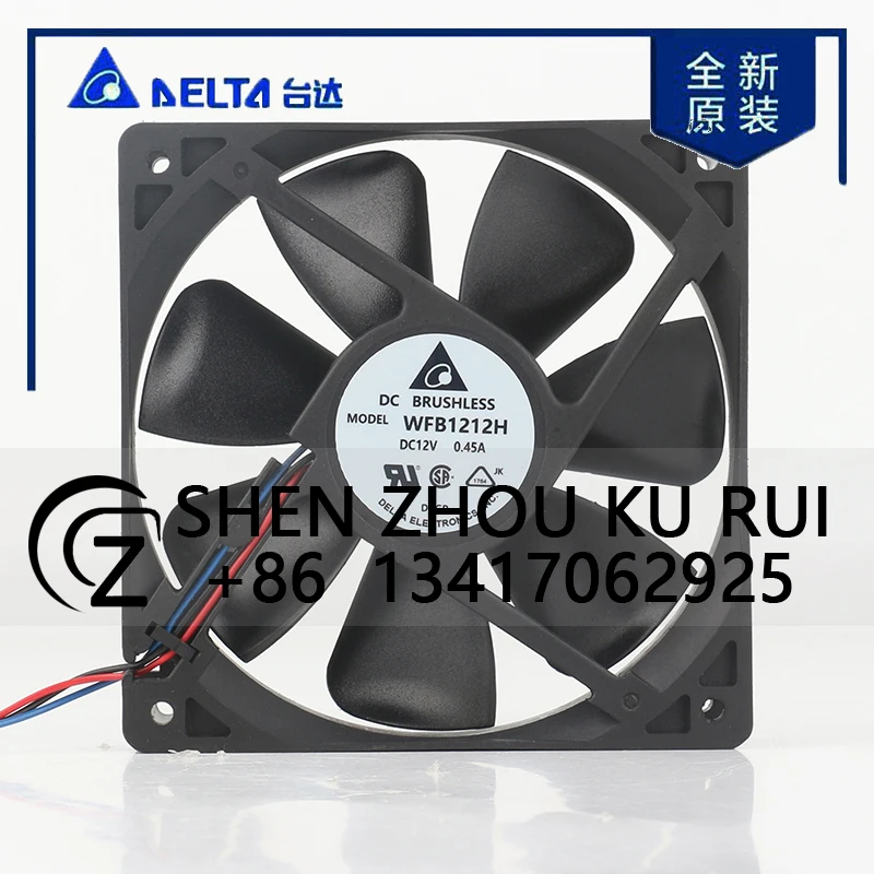 

Delta 24 В 48 В постоянного тока 12 В 0,45 А AC EC 12025 120x120x25 мм 12 см Двойной шар большой объем питания воздуха Корпус Компьютер WFB1212H Вентилятор охлаждения