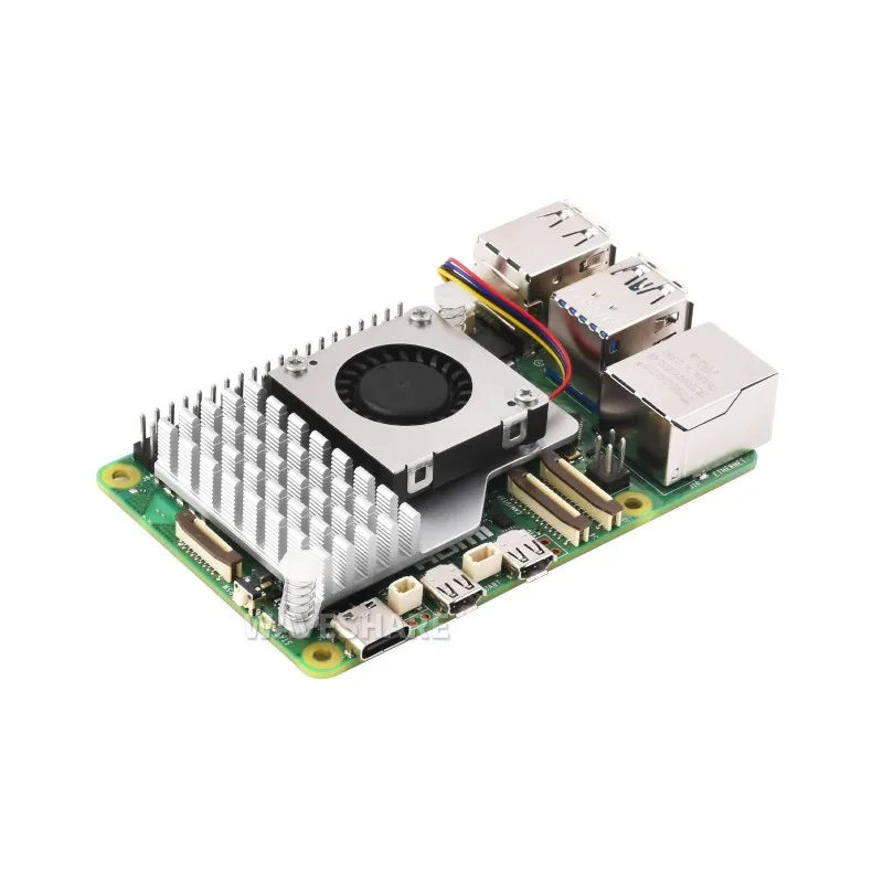 Active Cooler (B) สําหรับ Raspberry Pi 5, พัดลมระบายความร้อนแบบแอคทีฟ, ฮีทซิงค์อะลูมิเนียม พร้อมแผ่นระบายความร้อน