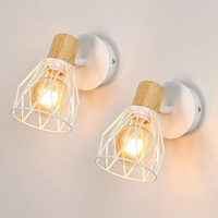 2 Pieces Vintage Wall Sconce,Metal Cage Design Industrial Indoor Wall Lamp,Lighting E27 Adjustable Wall Light（No Bulb）