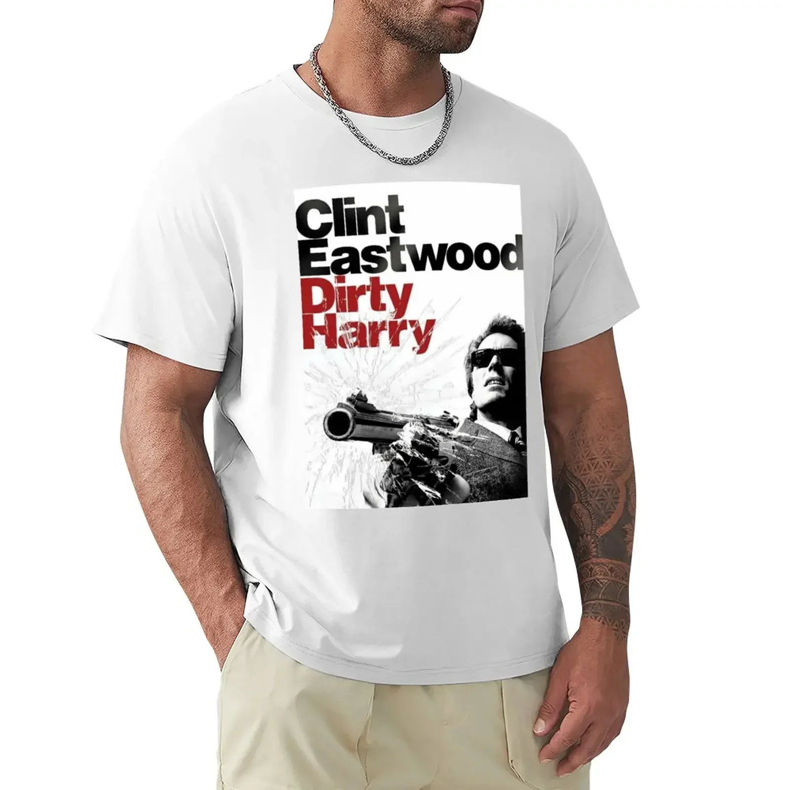 Summer harajuku custom Dirty  by Clint Eastwood Movie Poster plus sizes Aesthetic clothing Blouse plain  Sale white men