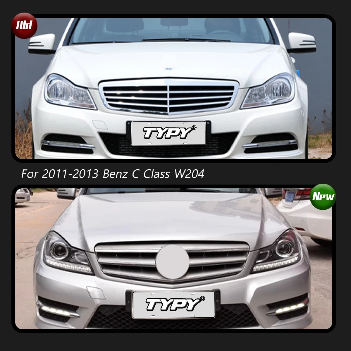 TYPY Car For Benz C-Class W204 Headlights 2011-2014 Upgrade Modified New DRL Dynamic Turn Signal LED Headlight Auto Accessories