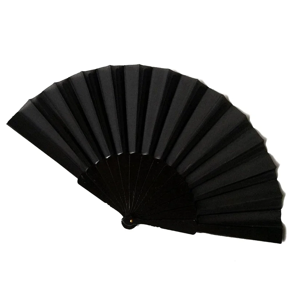 Hand Fan Held Plain Folding Hand Fan Plastic Bone Fan Chinese Dance Fan Solid Color Taichi Morning Exercise DIY Home Ornaments