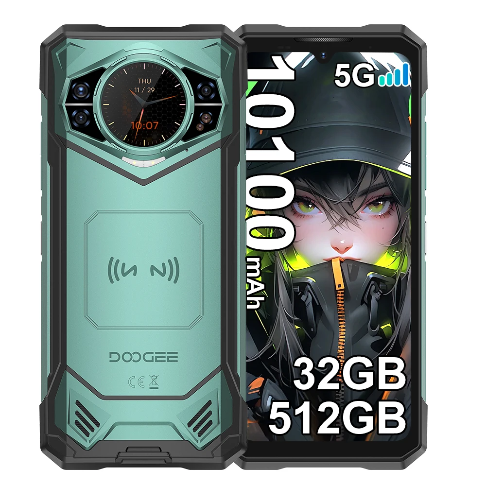 [S200 X ] DOOGEE 32GB(12+20) 512GB 5G Smartphone MTK 7050 10100mAh 33W Mobile Phone 100MP 6.72” FHD+120Hz Cellphone