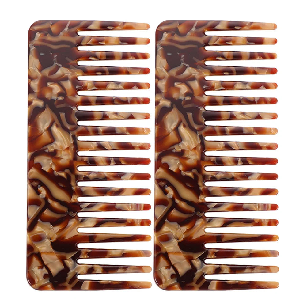 

2pcs Comb Teasing Comb Acetate Combs For Curly Hair Durable Travel Home Cute Styling Detangler Curly Shower Bulk