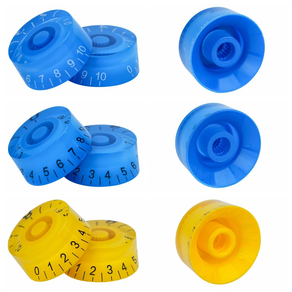 4 Stück Gitarren-Lautstärkeregler, Top-Hat-Knöpfe, Geschwindigkeits- und Tonpedal-Regler für E-Gitarre und Bass, 29 Farben – Detail 7