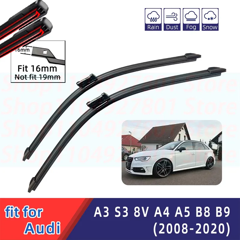 

For Audi A3 S3 8V A4 B8 B9 Allroad A5 Front Windshield Wiper General Motors Multifunctional Double Rubber Strip Wiper Wholesale