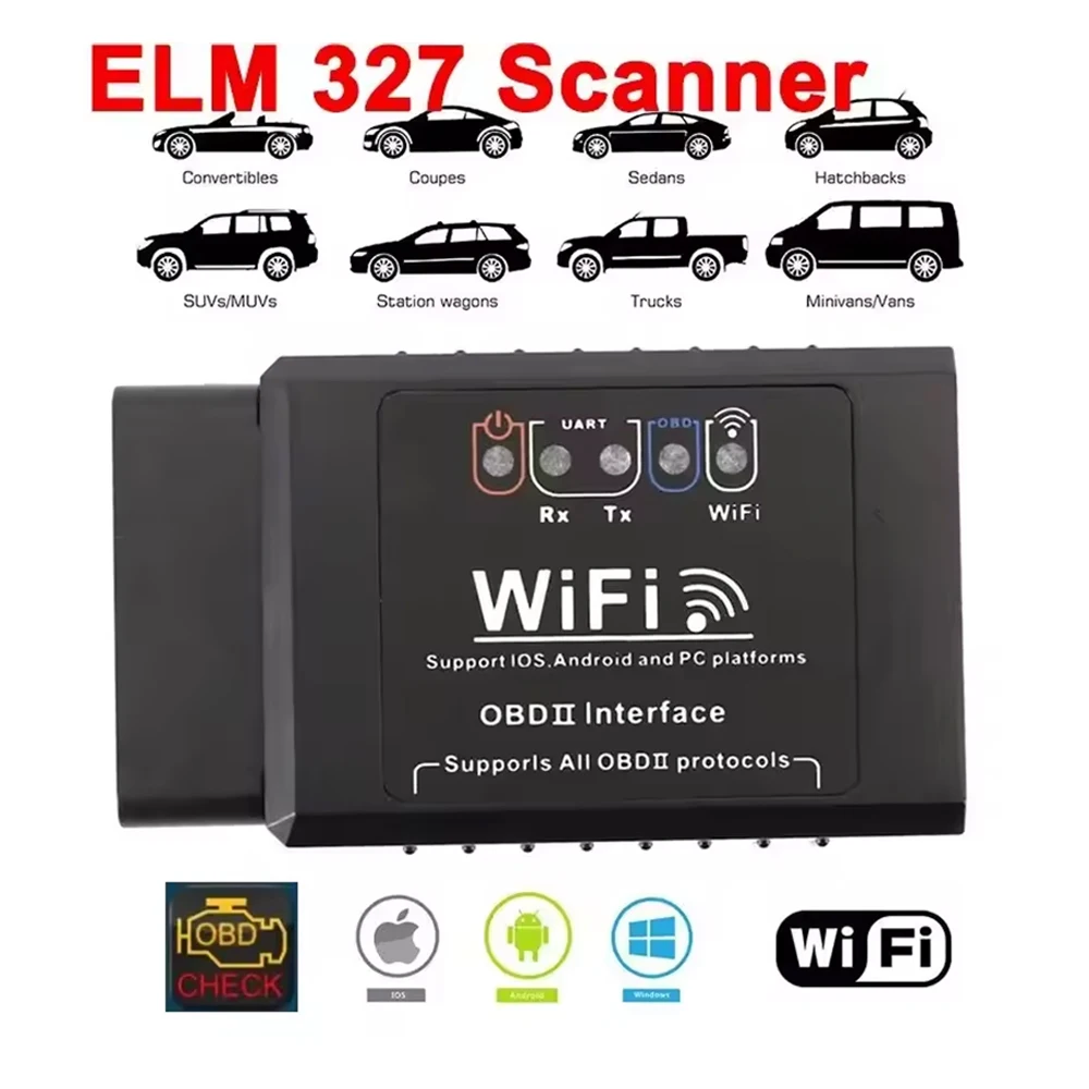 1 Pc OBD II WIFI ELM327 V 1.5 Scanner OBD II Automotive Fault Detection Instrument Simple and Easy to Operate