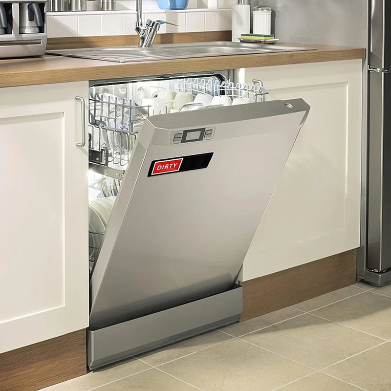 2 PCS Dishwasher Magnet Clean Dirty Sign Shutter ABS Only Changes When You Push It Non-Scratching Dishes Clean Dirty