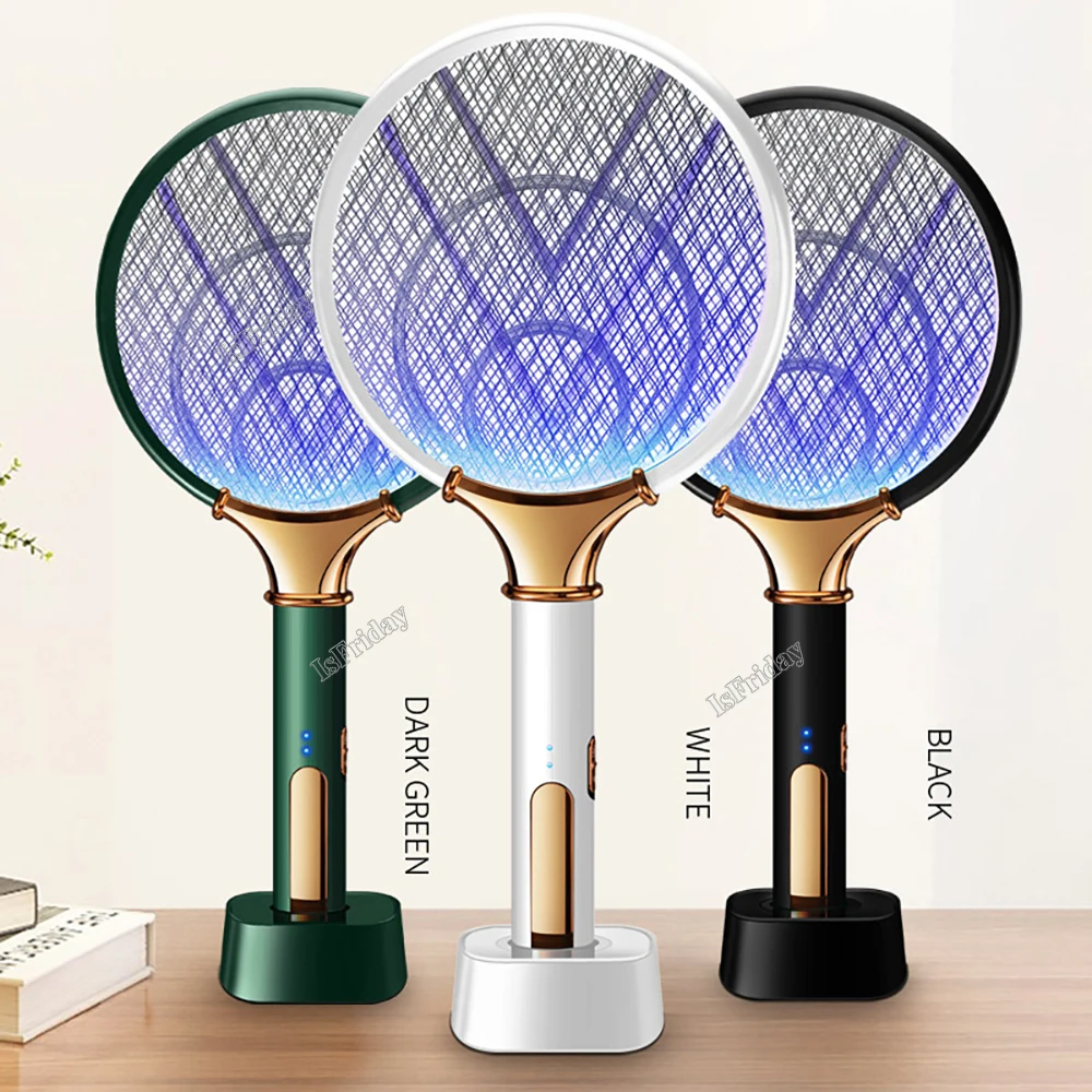 

2-In-1 3000V Mosquito Racket Swatter Foldable Electric Mosquito Net Rechargeable Mosquitoes Light Trap Repellent Lamp Bug Zapper