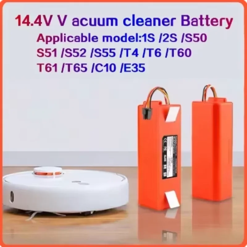 

12800mAh 14.4V Robotic Vacuum Cleaner Replacement Battery for Xiaomi Roborock S55 S60 S65 S50 S51 S5 1S 1ST MAX S6 Parts