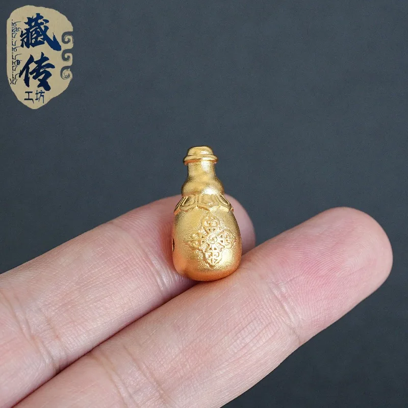 Tibetan 18K Gold Cross Vajra Buddha Head Three Way Wenwan Bracelet Star Moon Monkey Head DIY Accessory Collectible Gift for Men