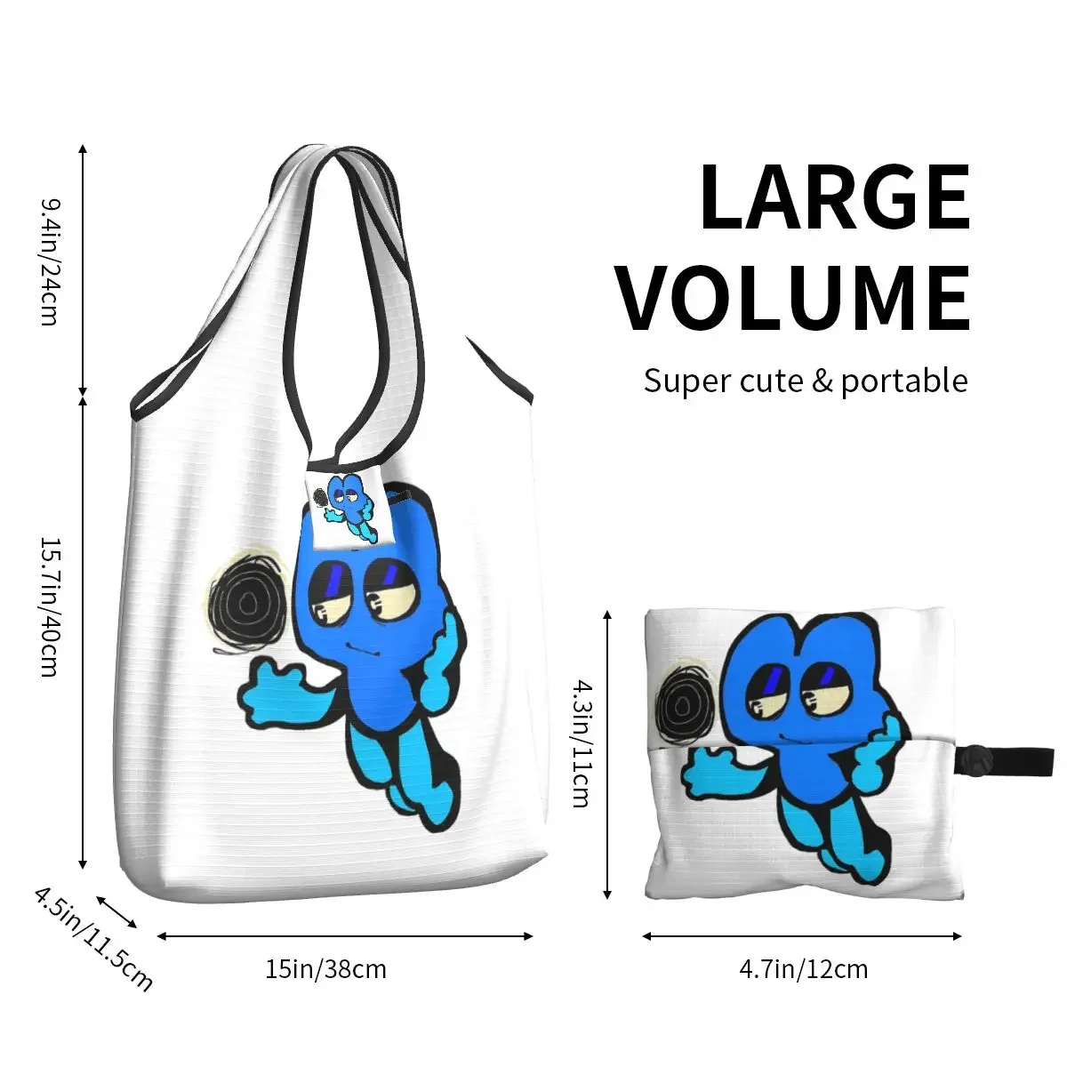 Four Bfdi Portable Tote Shopping Bags Reusable Shopper Bag Grocery Handbag Shoulder Bag