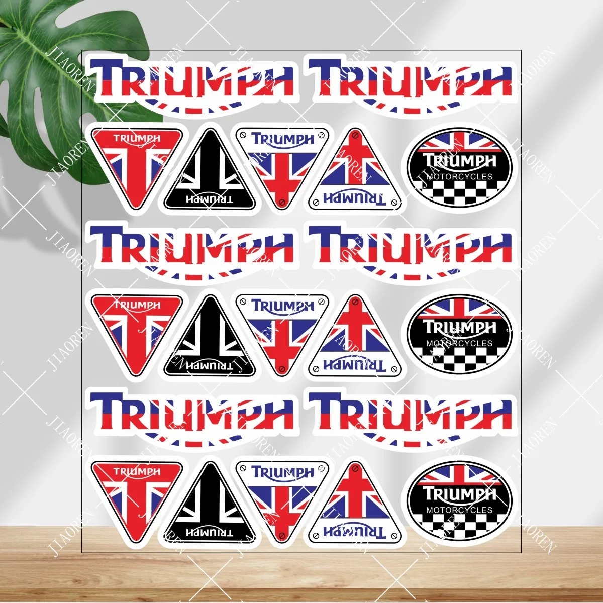 

Christmas Triumph Sticker Logo Motorcycle Tank Helmet Car Bike Reflective Decal Kit #4