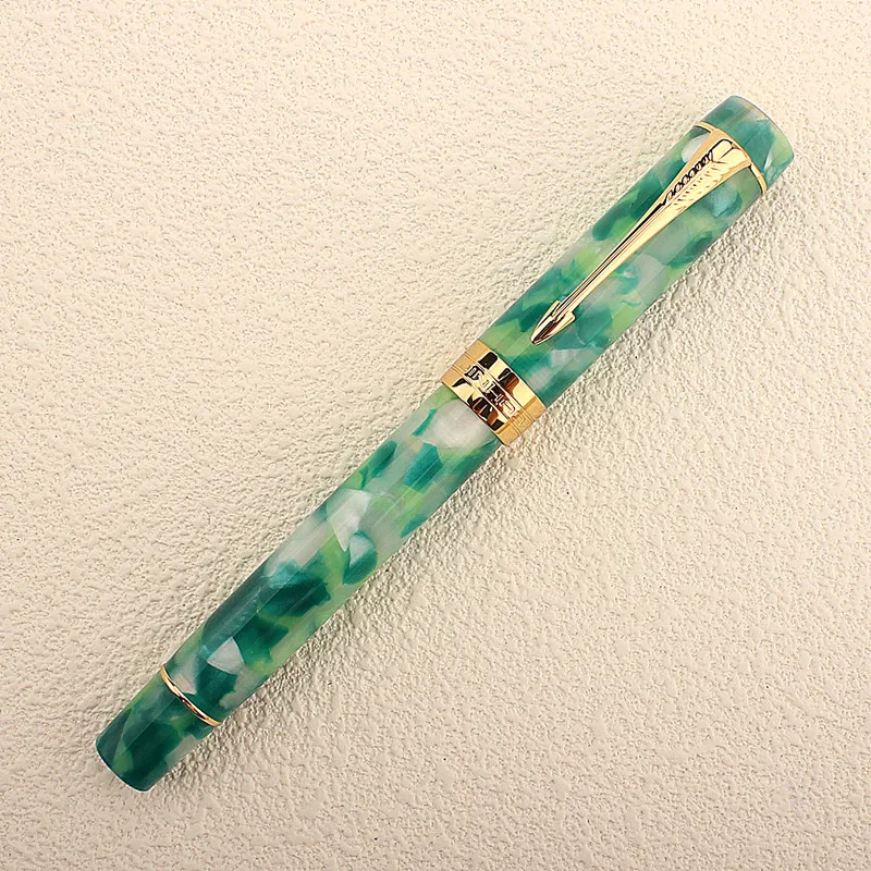 Jinhao-Stylo plume à encre verte Ice Flower Century, écriture lisse, plume F, école, bureau, affaires, 100