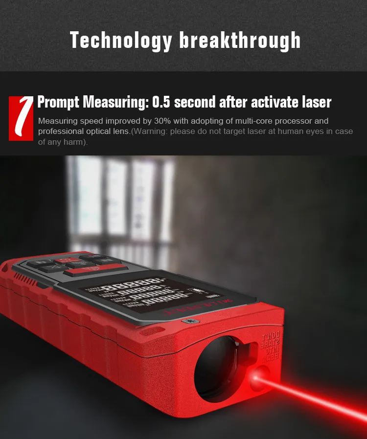 Mileseey S7 50M 70M 100M Rechargeable Wireless Laser Rangefinder New Laser Distance Meter Laser Measure