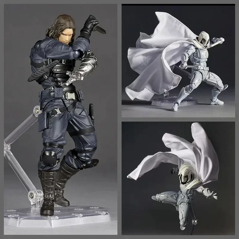 Nieuwe Kaiyodo Winter Soldaat Revoltech GEWELDIGE YAMAGUCHI Bucky Barnes Captain America Anime Actiefiguren speelgoed verjaardag SPEELGOED geschenken