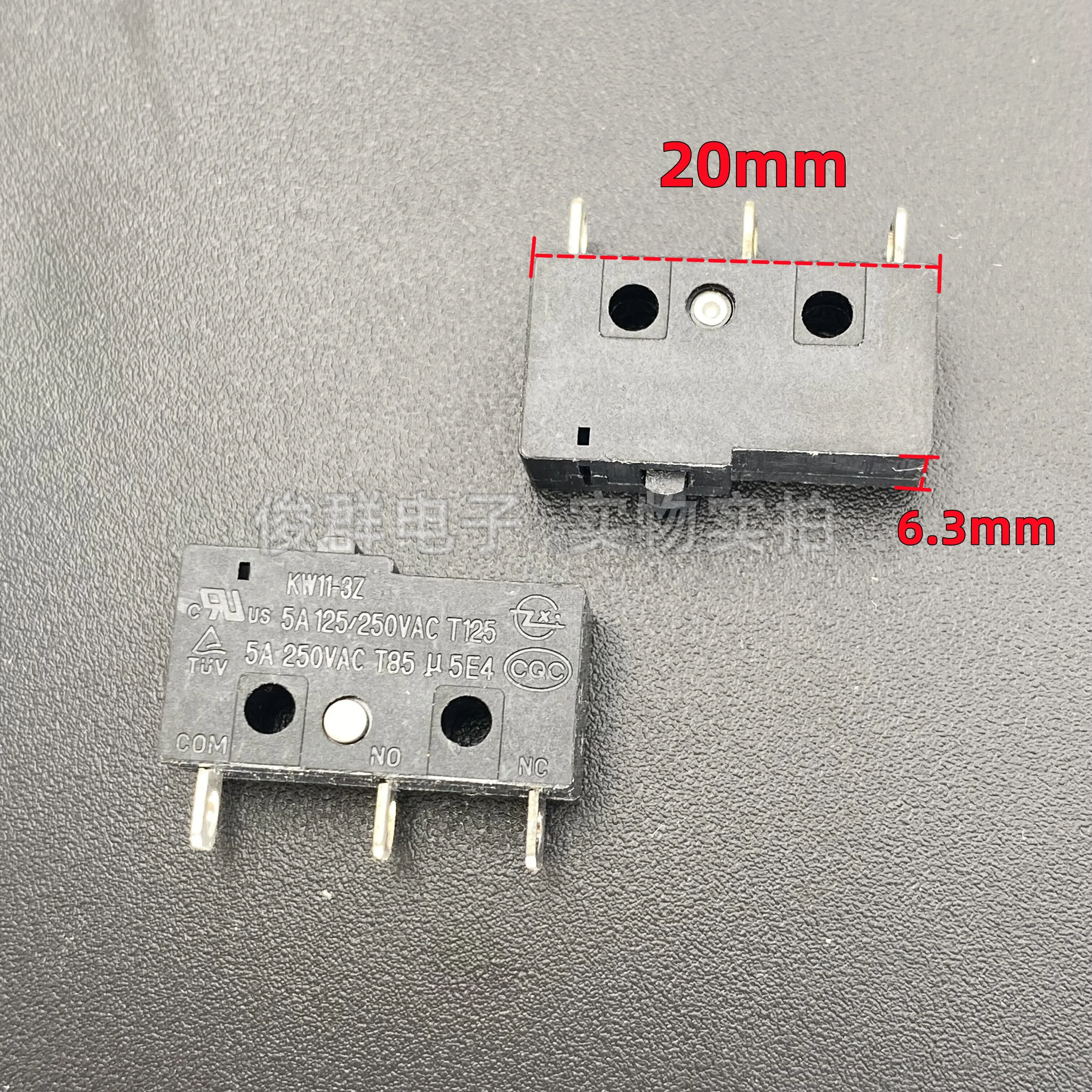 20 ชิ้น/ไมโครสวิตช์ KW11-3Z จำกัดการเดินทางรีเซ็ตปุ่มแตะจุดเครื่องใช้ปุ่ม 3 ฟุต 5A250V