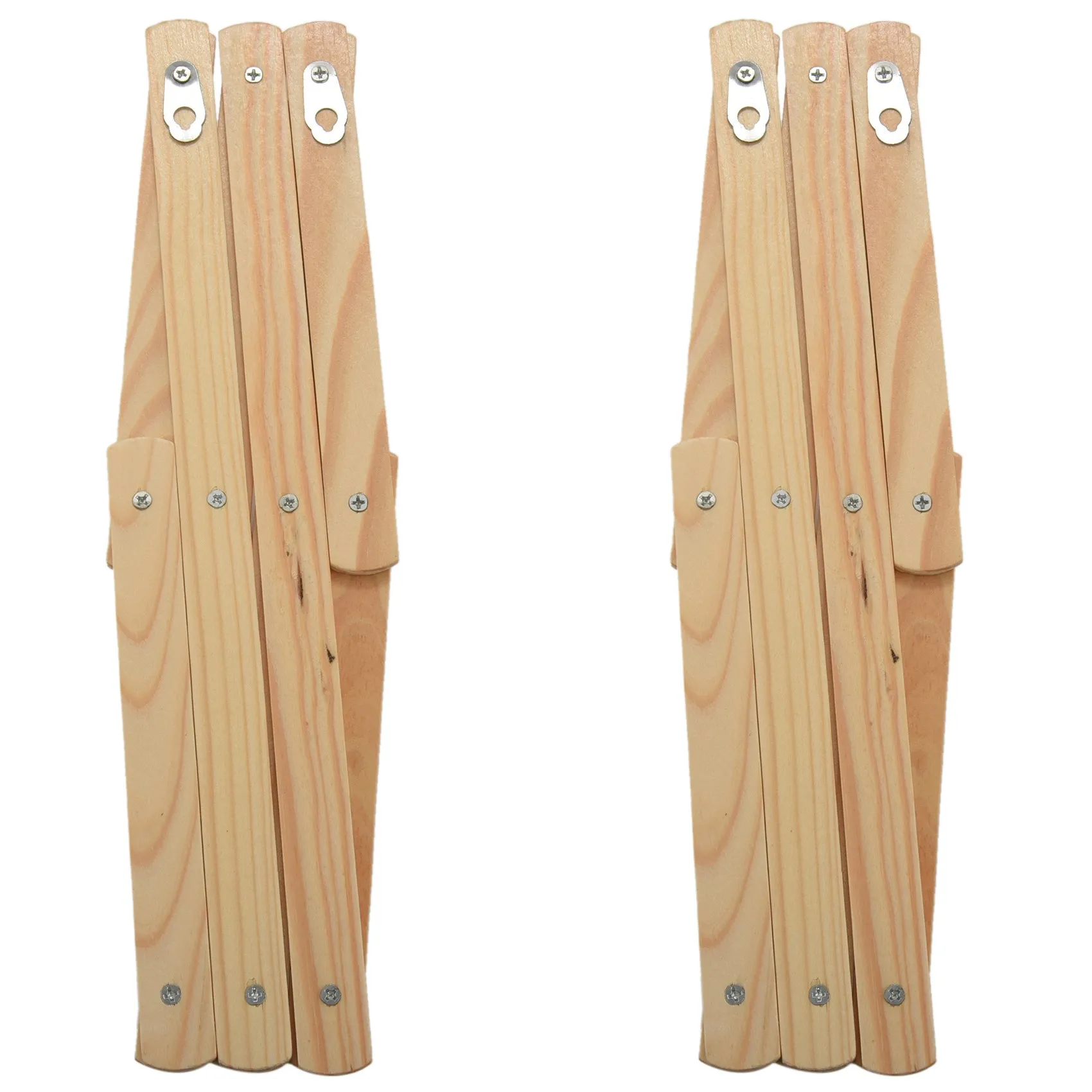 ABJN-Accordion Wall Hanger 10 Hooks Pack Of 2 Natural Wood Wall Mounted Expandable Accordion Peg Coat Rack Hanger 2 Pack