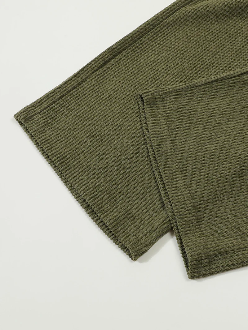 Herren Cord-Cargohose mit Elastischem Bund und Kordelzug, Lässige Hose mit Seitentaschen, Gerades Bein für Frühling und Herbst – Detail 28