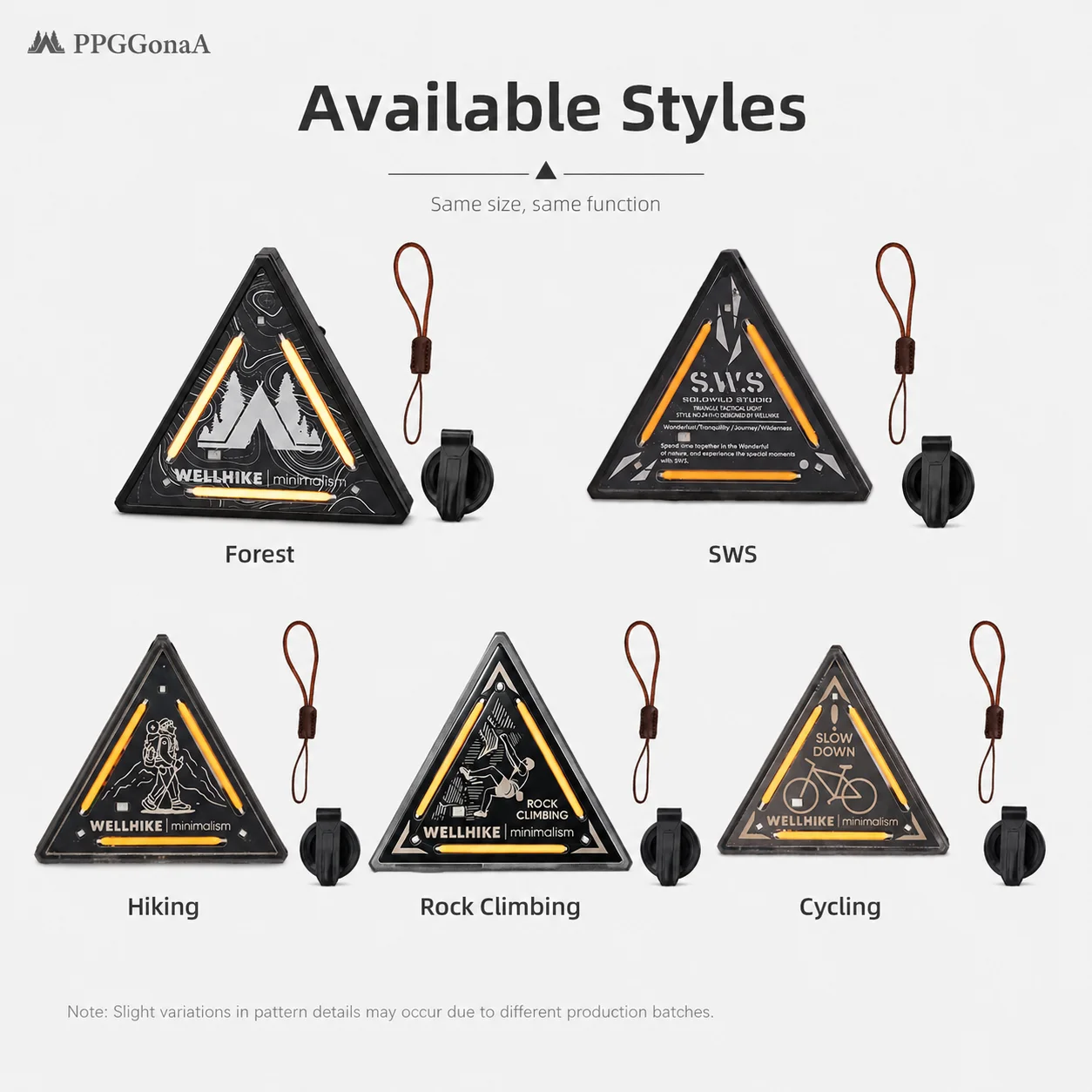 Rechargeable Triangle Camping Light Mini LED Tent Lantern Red Flash Warning Light Magnetic Clip USB-C for Hiking Outdoor