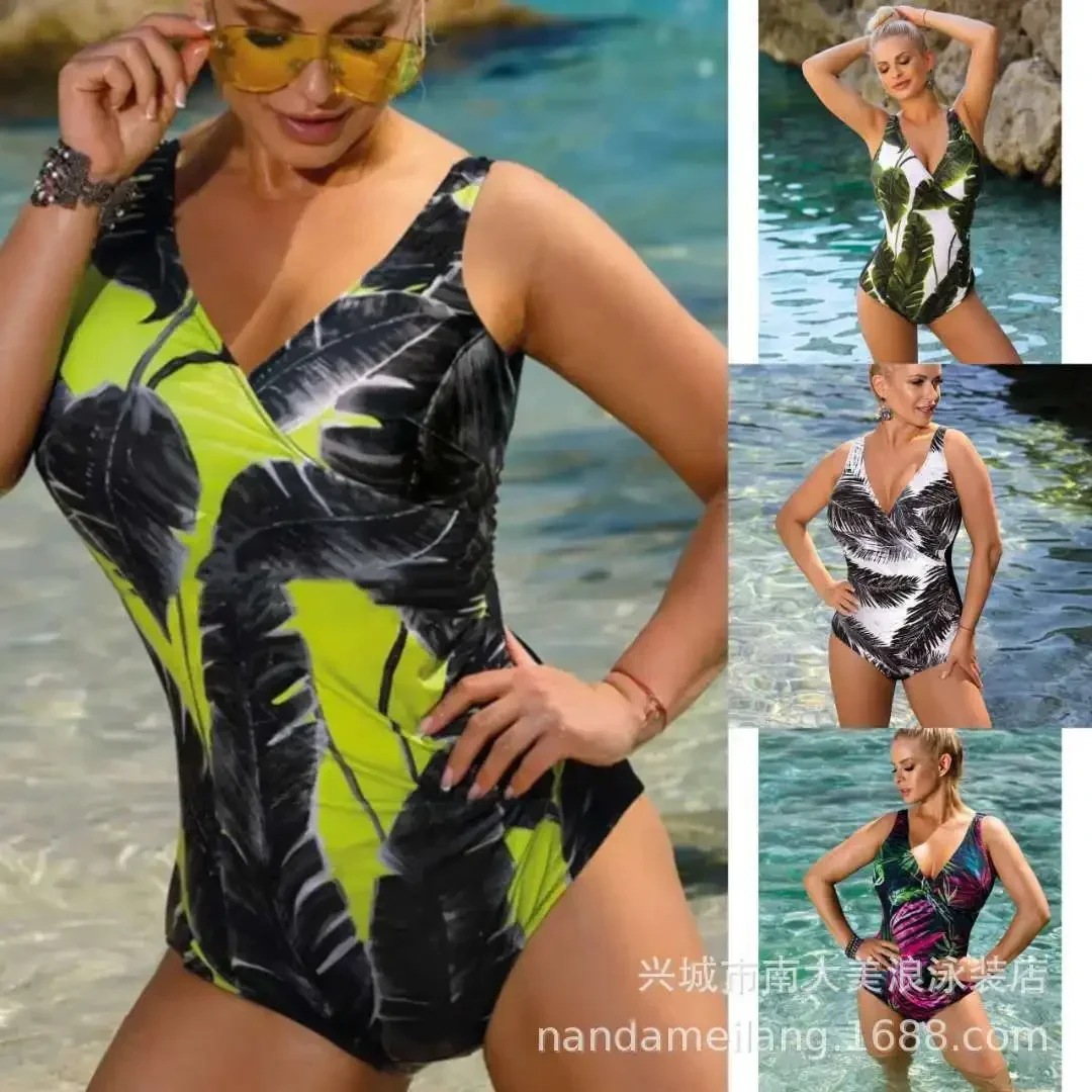 Sexy One Piece Large Swimsuit Closed Plus Size Women Swimwear Push Up Girl Body Bathing Suit Female For Swim Beach Bather 2023