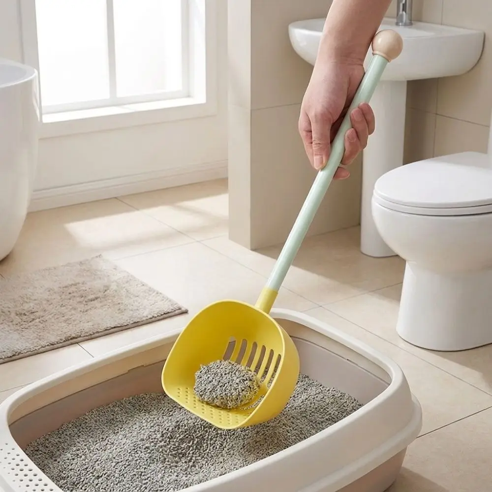 Detachable Extended Cat Litter Scoop Long Handled Plastic Cat Sand Shovel Deepen Non-Stick Pet Cleaning Tool Pet Toilet
