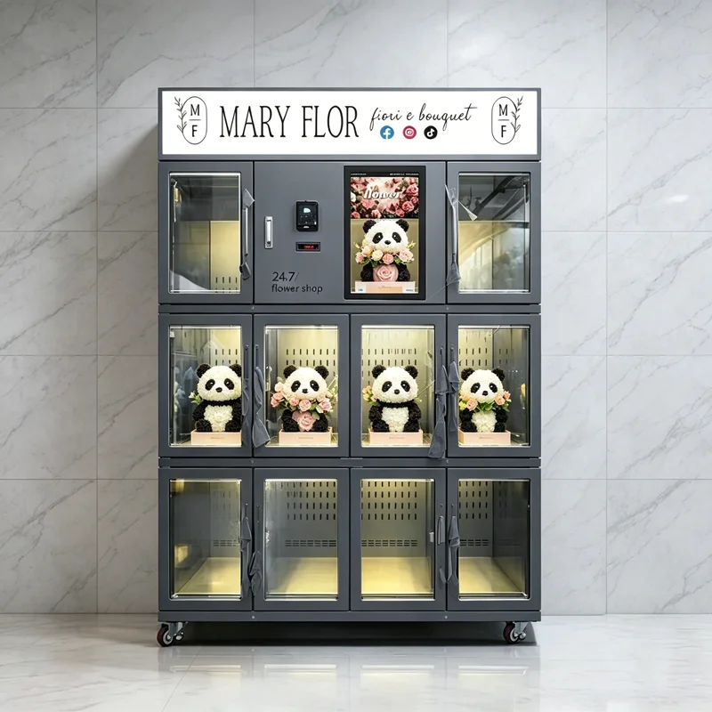 Custom High Profit Flower Vending Machine Low Energy Consumption Remote Inventory Alert Floral Flower bouquet vending machine