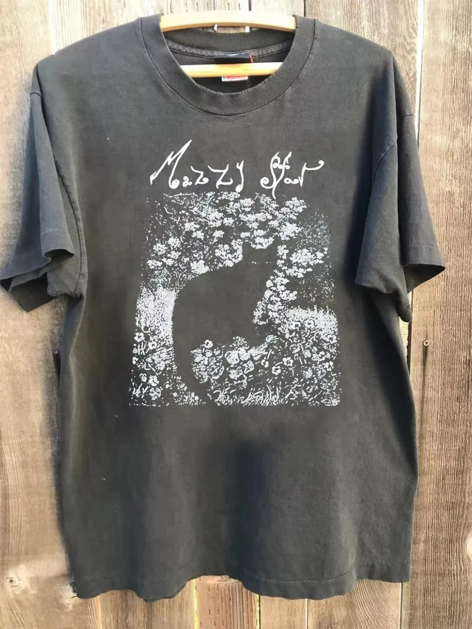 Mazzy Star Black Cat Charcoal Black Short Sleeve T-Shirt Retro Style Stylish T-Shirt Comfortable Men's Clothing Women's T Shirt