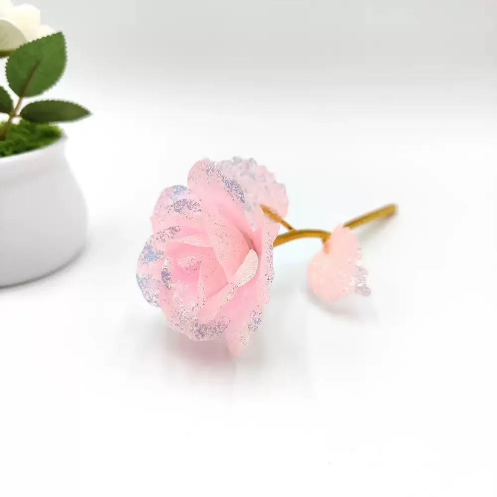 Forever Rose Translucent Transparent Rose Artificial Flower Decoration Romantic Decorative Plastic Rose For Home Decoration Shop