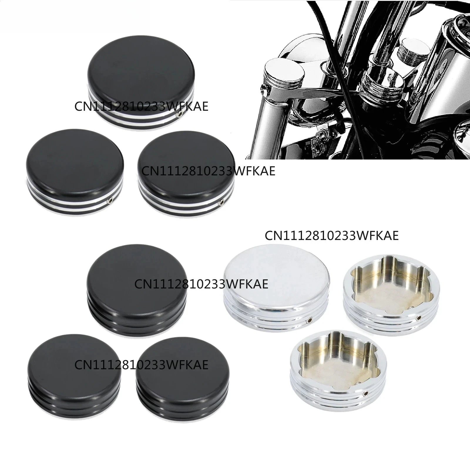 Motorcycle Upper Fork Stem Covers Nut Caps for Harley Dyna 2006-2017 Softail Fat Bob Super Glide Sportster XL 883 1200 FXDL FLSS