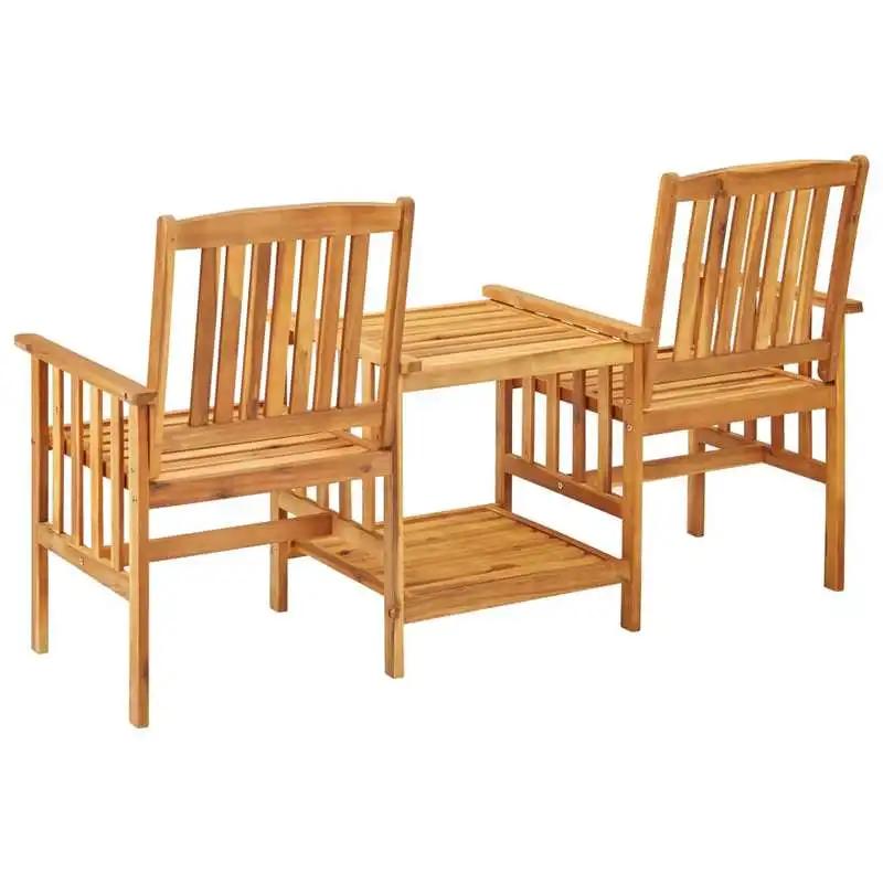 

Bistro Set Anthracite cushion, natural wood