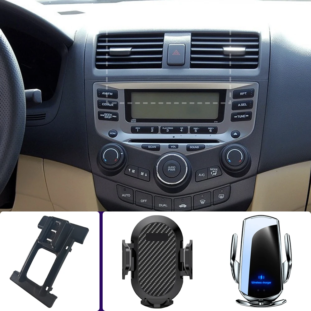 Car Phone Holder For Honda Accord MK7 2004 2005-2007 Mobile Phone Mounts Car Wireless Charging Special Fixed Base Accessories