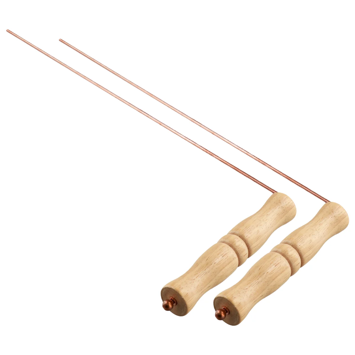 A93P Copper Dowsing Rods Kit for Divination Tool - Natural Wooden Handles Divining Rods