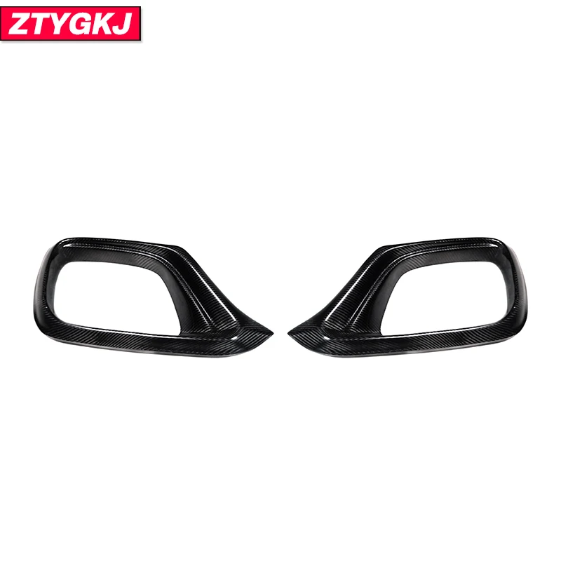 B Style High Quality Carbon Fiber Front Fog Lamp Frame Trims Air Vents For Mercedes Benz W222 S63 S65 Tuning 2018-2020