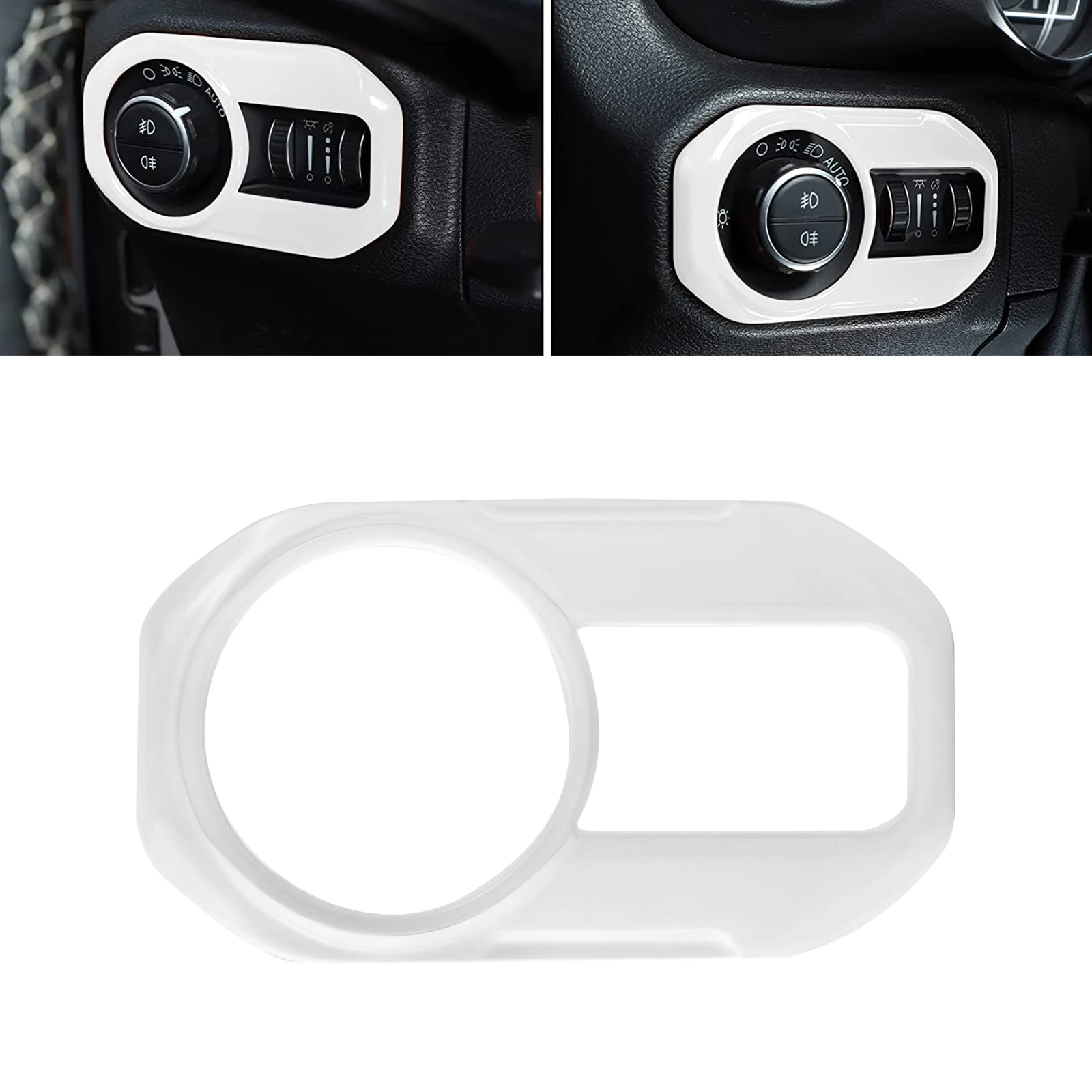 Car Headlight Lamp Switch Button Decoration Cover Trim Stickers for Jeep Wrangler JL 2018-2021, for Jeep Gladiator JT 2020-2021