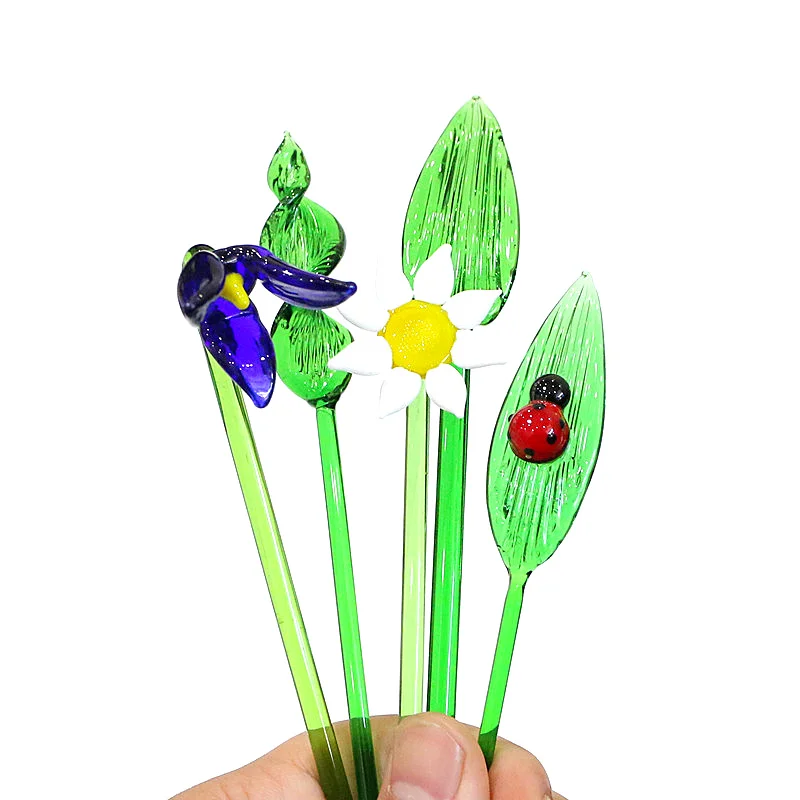

New Murano Glass Flower Different Style Leaf Craft Ornament Wedding Valentine's Day Favors Gifts Home Living Room Tabletop Decor