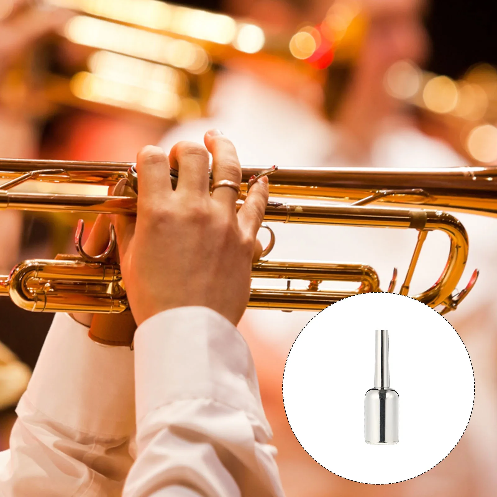 

Silver Plated Trumpet Mouthpiece Smooth Surface Music Brass Instrument Parts Easy Clean Stylish Design