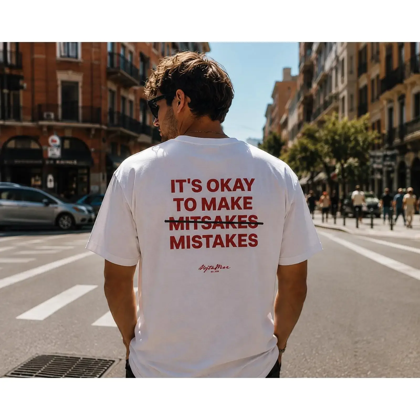 It's Okay to Make Mistakes T Shirt Positive Mental Health vintage Washed Versatile graphic Comfortable Slightly Unisex homme
