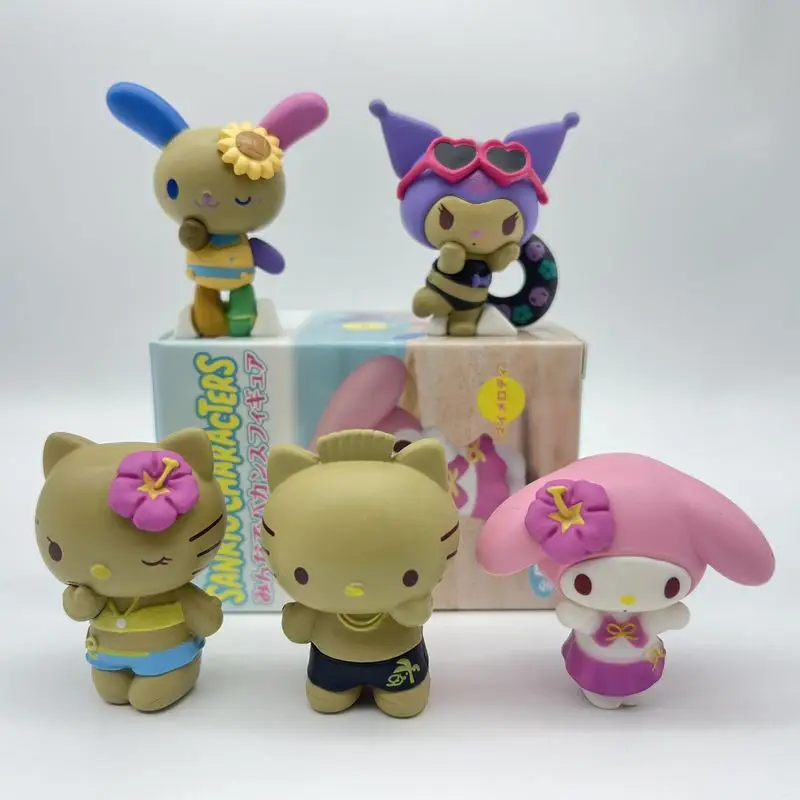 

Персонажи аниме Kt Cat Summer Seaside Vacation Series слепая коробка милая фигурка Kawaii Настольный декор детские игрушки подарки на день рождения