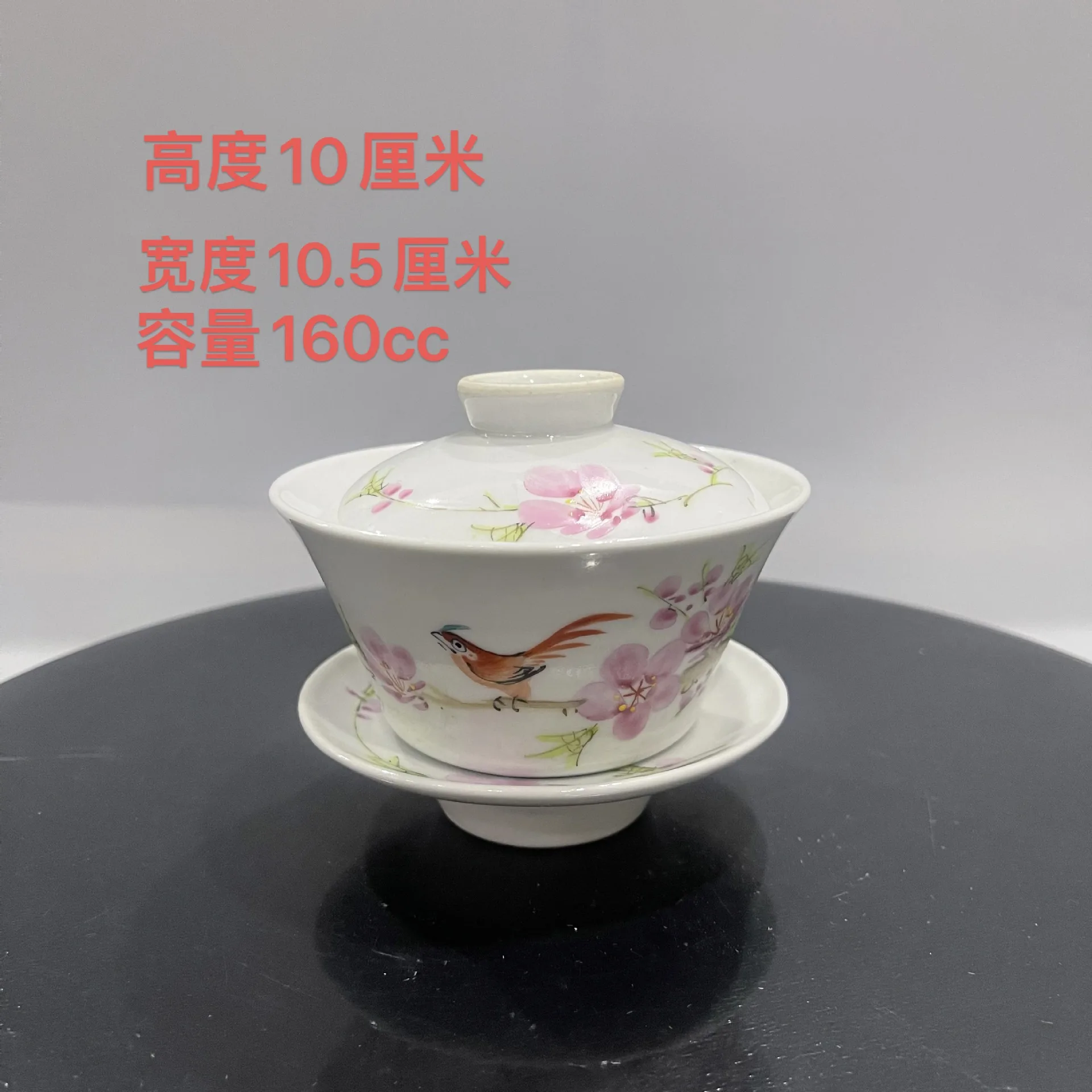 

Jingdezhen Pure Hand Drawing Goods Tea Set Gaiwan Glaze Powder Doped Color Decorated Porcelain Flowers Birds Making Kombucha
