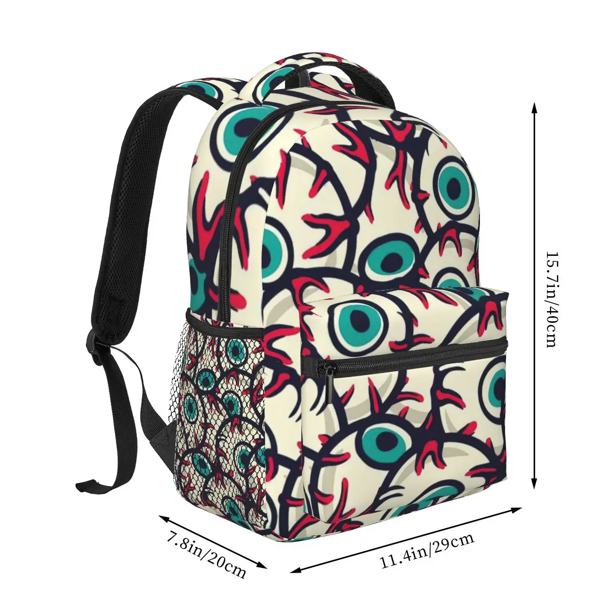 Pattern With Horrible Eyes For Halloween Holiday Backpack for Girls Boys Travel RucksackBackpacks for Teenage school bag