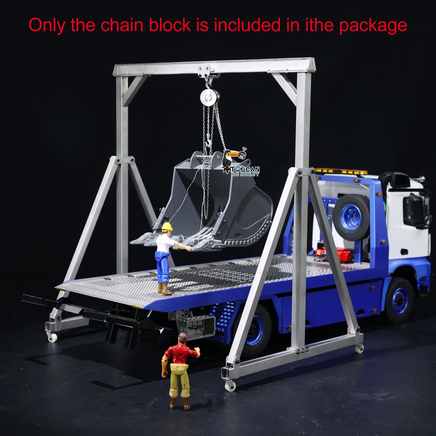 JDM Metal Chain LiftBlock 1/10 Scale Tackle Hoist Heavy Duty Load for RC Gantry Crane Truck Loader Accessories Model TH24319