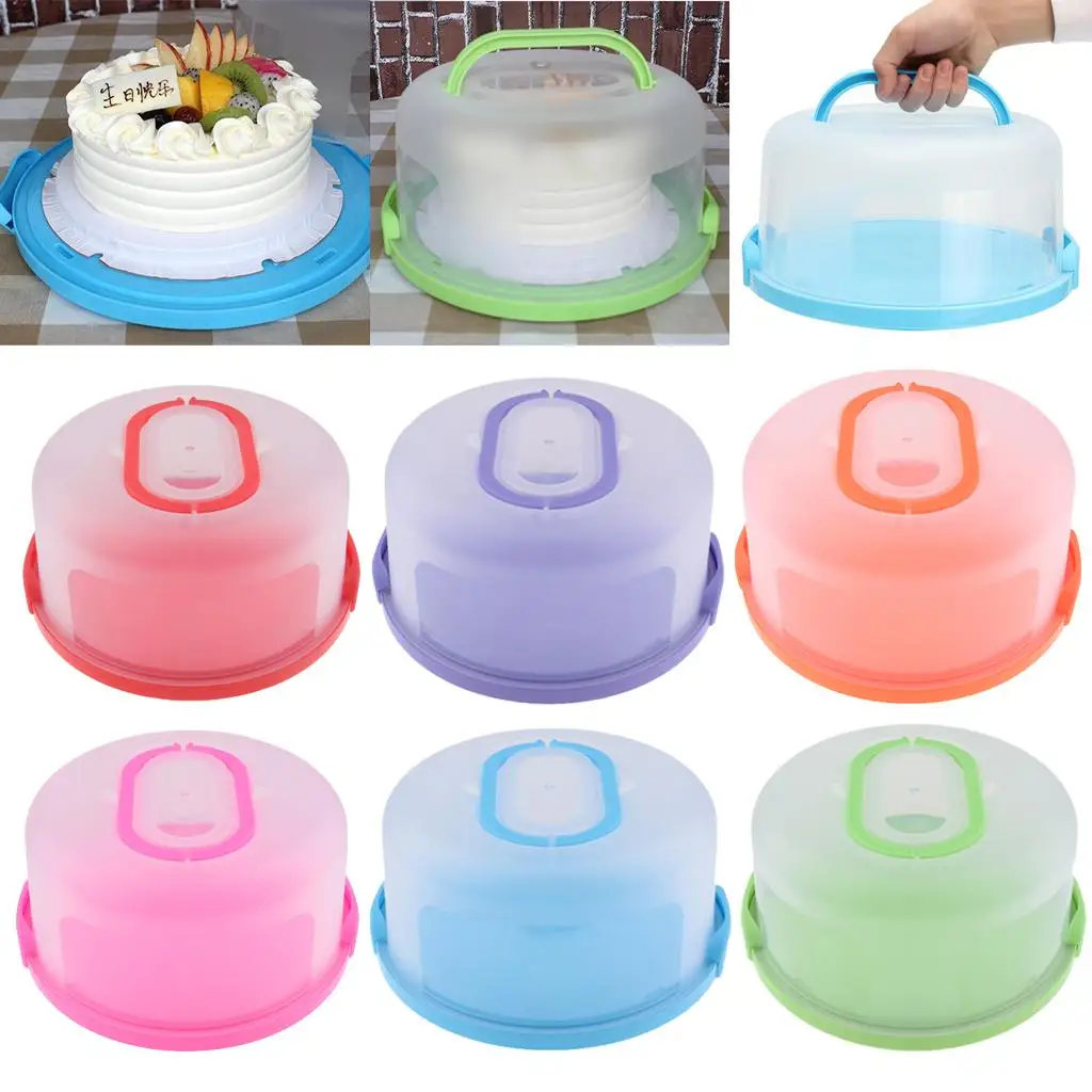 Portable Cake Carrier with Snap Locks Plastic Pastry Cake Box Baking Tool for Kitchen Accessories Use