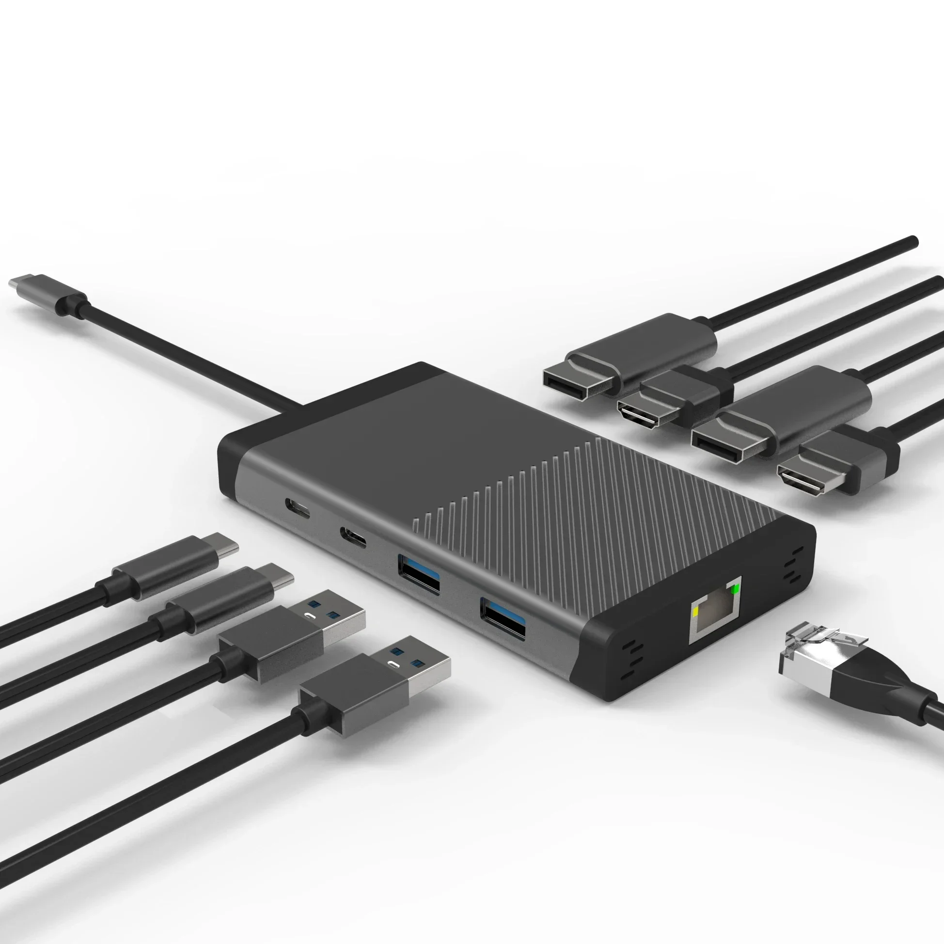 

Usb-c hub 9 in 1 usb type c adapter charger DisplayLink docking station Dual HDMI and Dual DisplayPort Adapter